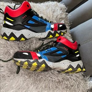 Fila Red and Blue Sneakers with Chunky Silhouette